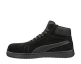 Puma Women's 630315 Iconic Black/Black Suede Mid Composite Safety Toe Metal Free Work Shoes ThatShoeStore