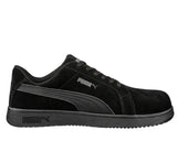 Puma Men's 640305 Iconic Black/Black Suede Low Composite Safety Toe Metal Free Work Shoes ThatShoeStore