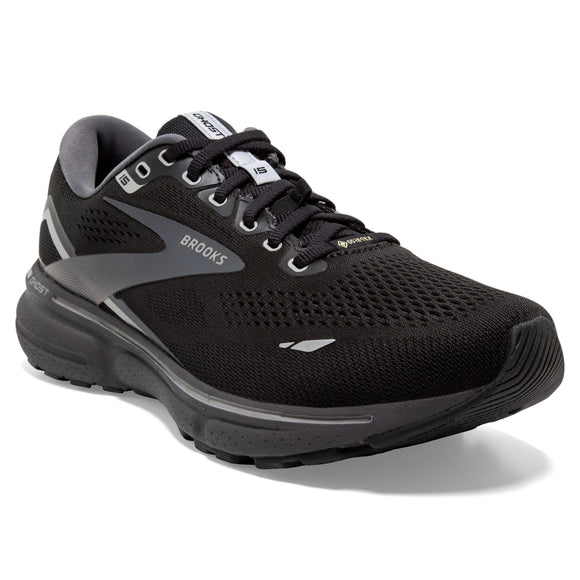 Brooks Men's 110394 022 Ghost 15 GTX Black Blackened Alloy Cushion Neutral Waterproof Running Shoes