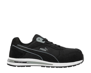 Puma Men's 643185 Front Side Black Gray Low Composite Safety Toe Metal Free Work Shoes