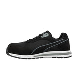 Puma Men's 643185 Front Side Black Gray Low Composite Safety Toe Metal Free Work Shoes ThatShoeStore