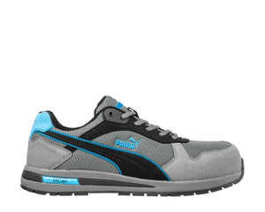 Puma Men's 643035 Front Side Gray Blue Low Composite Safety Toe Metal Free Work Shoes