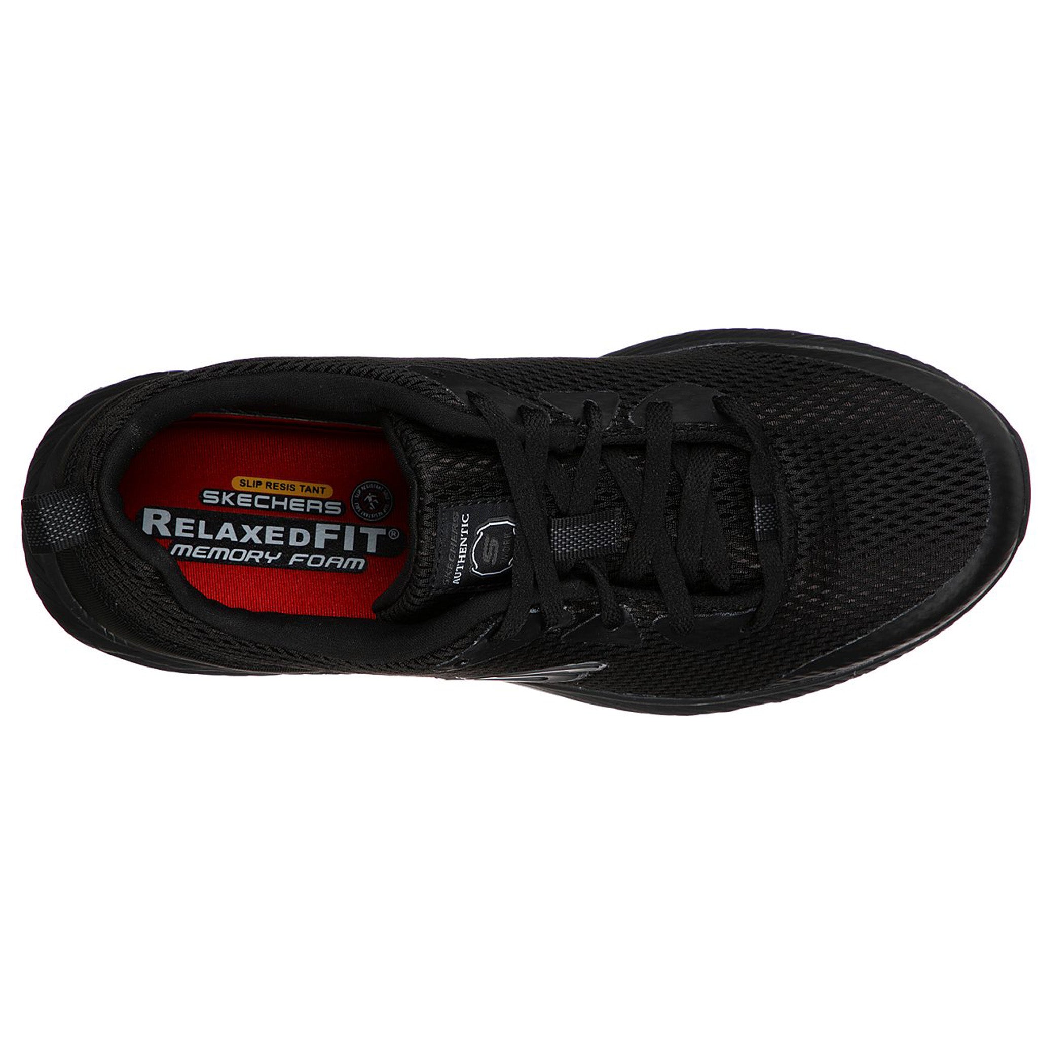 Memory foam black work shoes hotsell