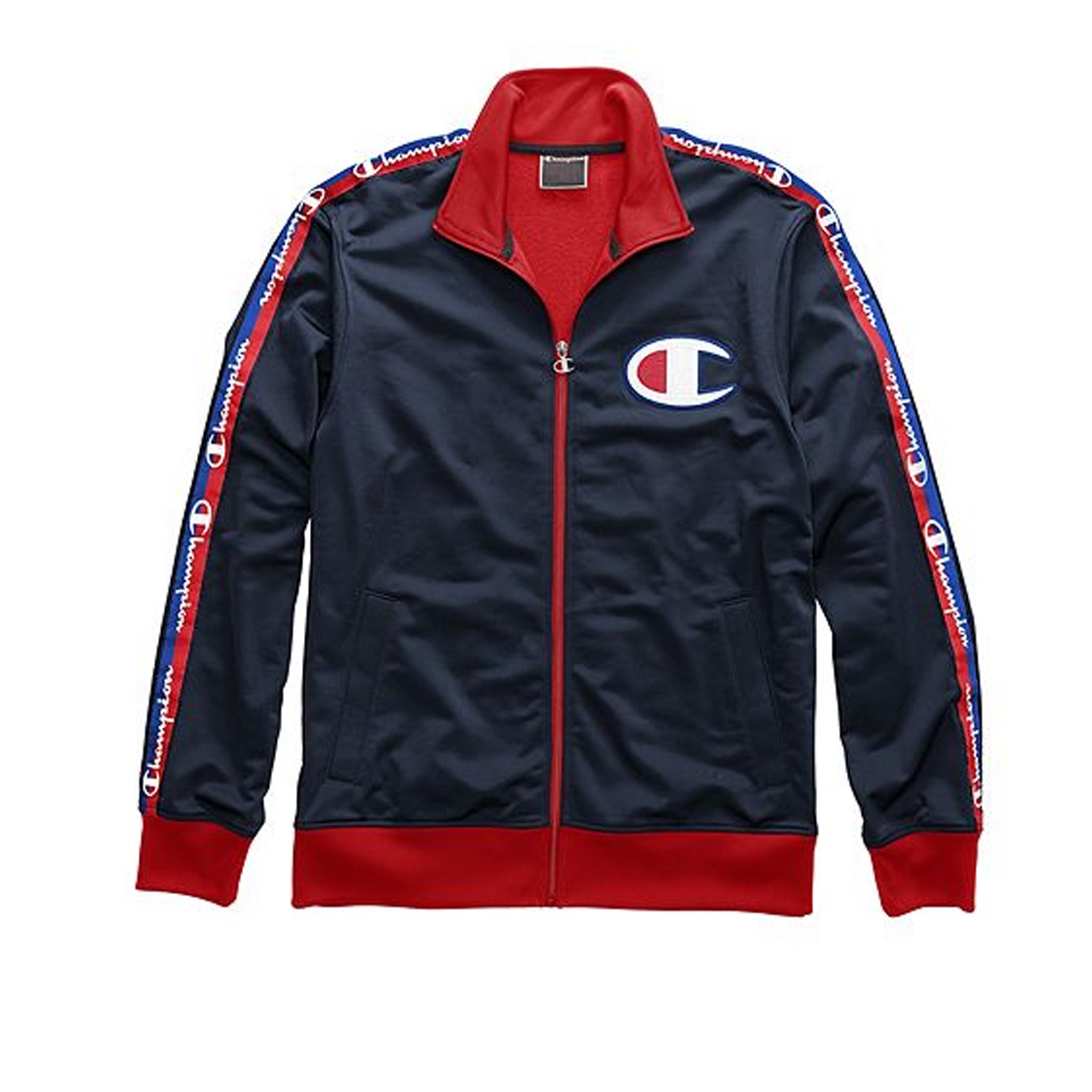 mixer sekstant mm Champion Life Men's Big C & Logo Taping Navy/Scarlet Track Jacket – That  Shoe Store and More