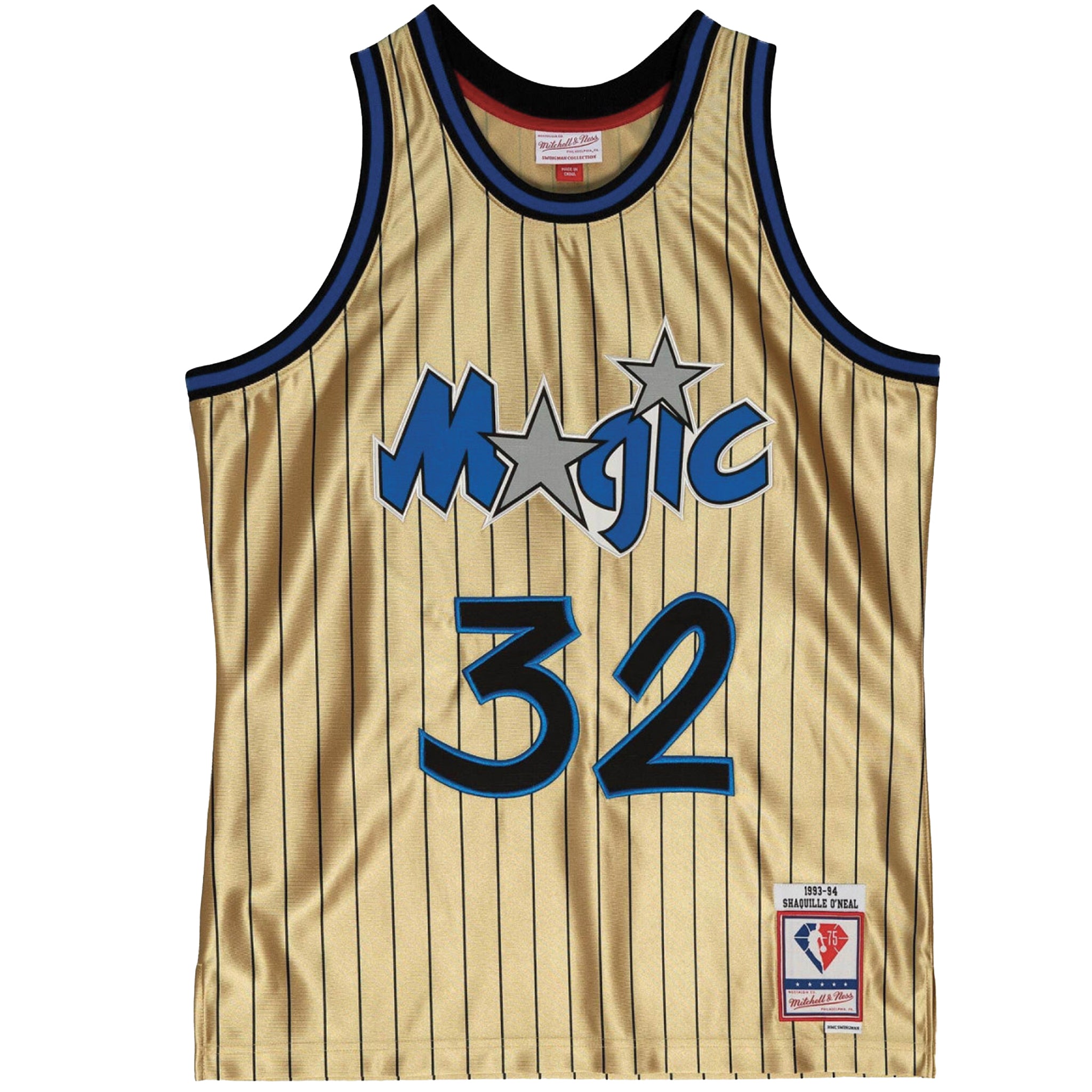 Mitchell & Ness Men's 75th Anniversary Gold Swingman Shaquille O'Neal –  That Shoe Store and More