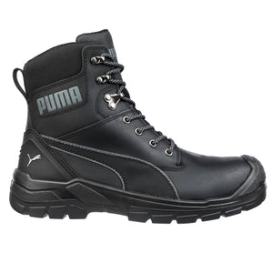 Puma Men's 630735 Conquest High  Black Waterproof  Composite Safety Toe  Side-Zipper 7"  Metal Free Work Boots