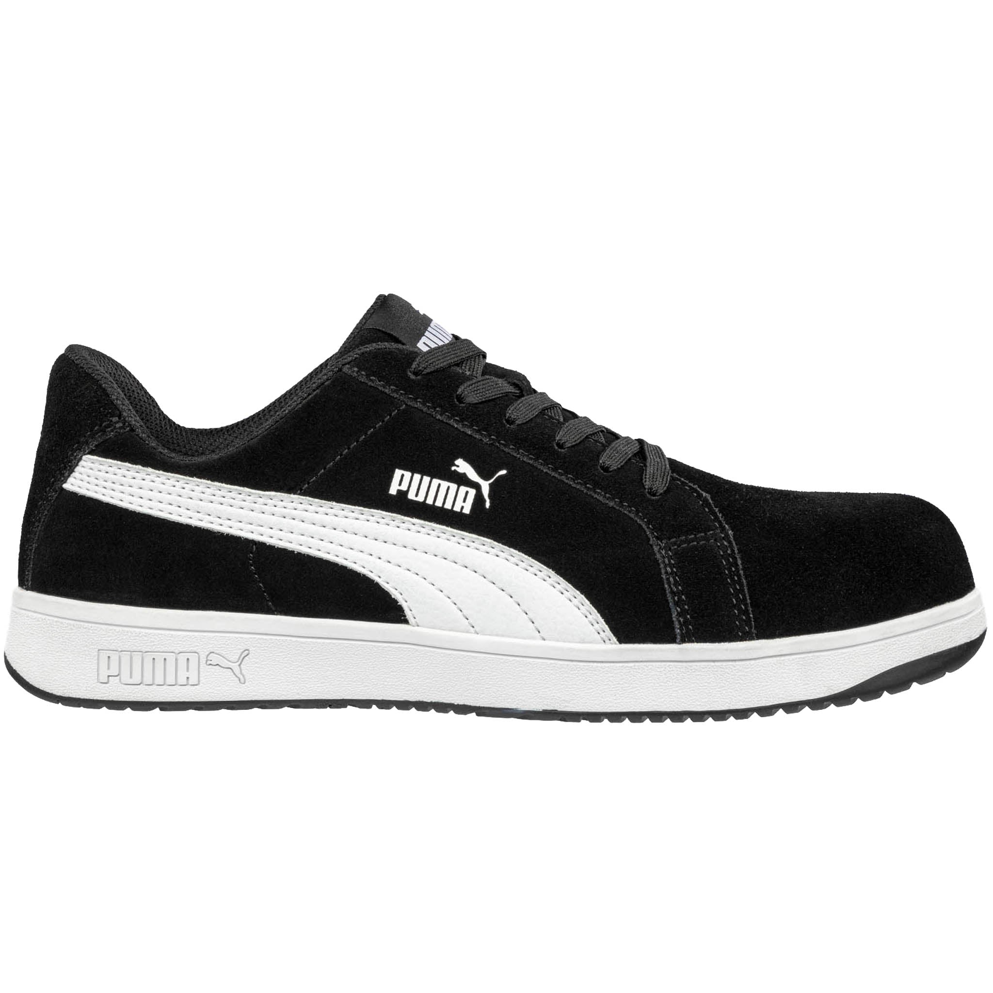 roddel Kreunt Vrijgevig Puma Women's 640115 Icon Suede Low EH Black White Work Shoes – That Shoe  Store and More
